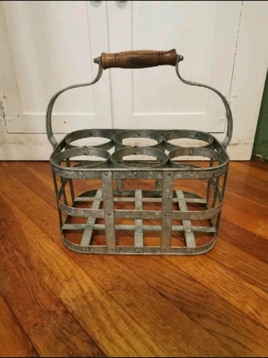 Other - Rustic Country Farmhouse Galvanized Metal Wine Bucket Caddy Holds 6 Bottles Milk